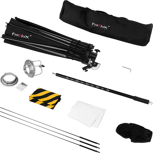 Vista 2 de Fotodiox DLX - Caja de luz parabólica de enfoque de 48 pulgadas con Bowens Speedring – 48 pulgadas (47.2 in) centrable y plegable rápido