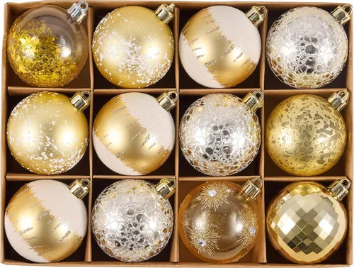 Vista 18 de DecorbyHannah - Adornos de Navidad de oro negro de 20 quilates, decoración Negro dorado