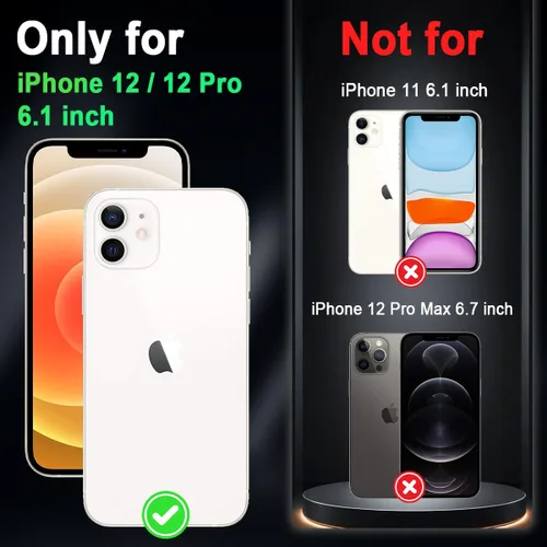 Vista 2 de Miqala Funda para iPhone 12, iPhone 12 Pro, que brilla en la oscuridad, tres capas, resistente a los golpes, protección de plástico duro + funda