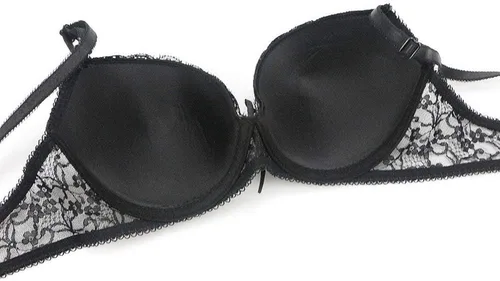 Vista 6 de Conjunto de lencería sexy con brasier de encaje push up para mujer