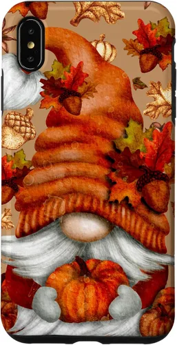 Vista 11 de Brown Fall Themed Gnome Pumpkin Cute Pattern Autumn Leaves Case for iPhone 16