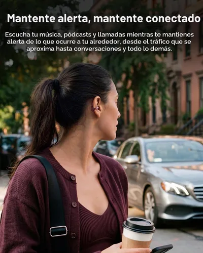 Vista 9 de Soundcore Anker AeroClip 2 - Auriculares con clip para llamadas nítidas Rojo borgoña