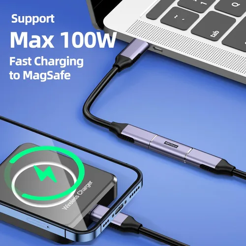 Vista 6 de Adaptador USB C (paquete de 7) con 100W 40 Gbps 8K 60Hz, ángulo recto de 90 grados, recto, hembra a macho, extensor USB C para TB3/4, MacBook