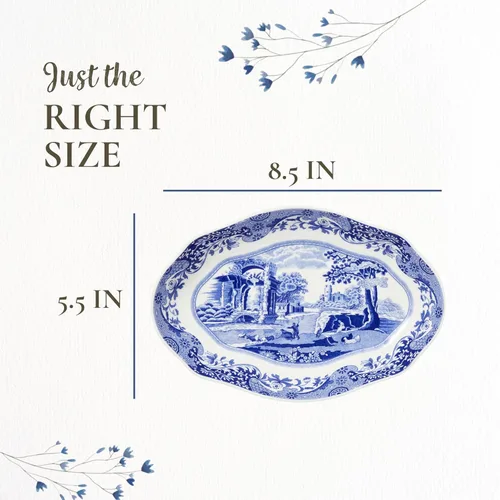 Vista 7 de Spode - Plato de pepinillo italiano azul italiano azul - BlueWhite