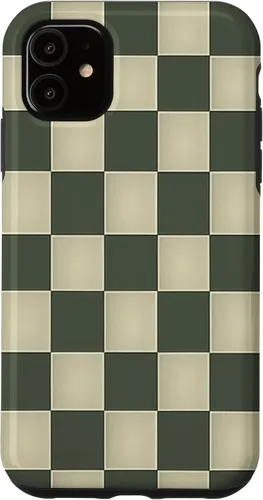 Vista 8 de Funda para iPhone 11 Pro Max con patrón de tablero de ajedrez verde salvia