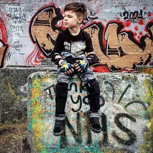 Vista 6 de Rodilleras y coderas para niños de estilo suave con guantes de bicicleta, equipo flexible resistente a los impactos para edades de 2 a 11 años