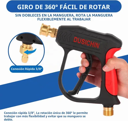 Vista 5 de DUSICHIN DUS-022 mango para lavadora de alta presión (3000 PSI), para lavadoras con agua a presión