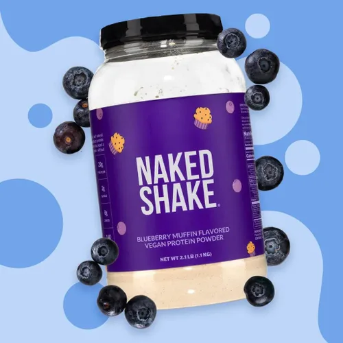 Vista 7 de NAKED Shake - Proteína en Polvo Sabor Muffin de Arándanos - Proteína a Base de Plantas con Sabor de Granjas de EE.UU. y Canadá con Aceite MCT, Sin