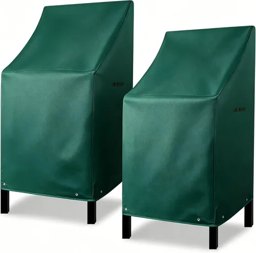 Vista 13 de RosieLily Fundas para sillas de patio con respaldo alto, impermeables, resistentes, apilables, para taburetes de bar al aire libre, fundas