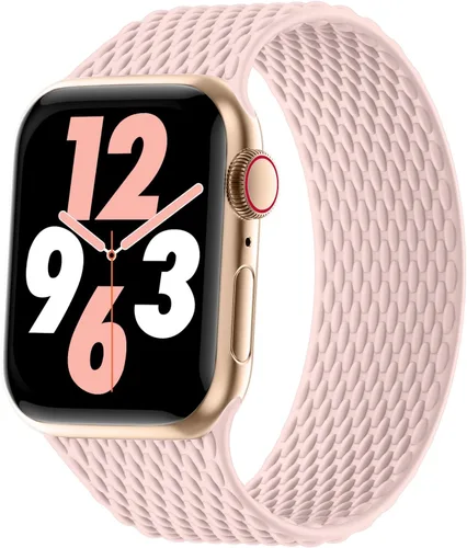 Vista 8 de Silicone Braided Solo Loop Compatible with Apple Watch Band 38mm 40mm 41mm 42mm 44mm 45mm 46mm 49mm, Stretchy Elastic Sport Strap Compatible for