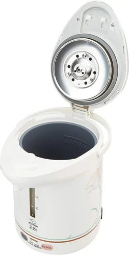 Vista 6 de Zojirushi NS-LGC05XB Micom - Olla arrocera y calentador, 3 tazas (sin cocinar), color negro inoxidable y CW-PZC22FC Micom Super Boiler 2.2L, Floral