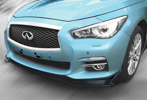 Vista 5 de Q1-TECH, borde de parachoques delantero compatible con Infiniti Q50 2014-2017 (solo modelo deportivo), alerón de parachoques delantero, kit