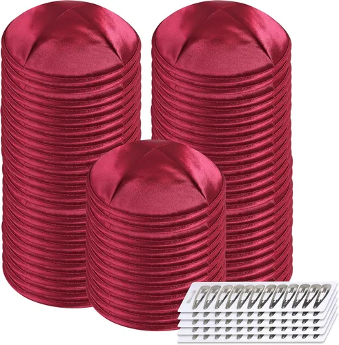 Vista 74 de Zion Judaica Deluxe Satin Kippah Yarmulkes para niños, adolescentes y adultos, 6.25 pulgadas, opciones multicolores, diseño de 4 paneles Negro
