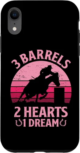 Vista 24 de iPhone 16 3 Barrels 2 Hearts 1 Dream Barrel Racer Barrel Racing Rodeo Case