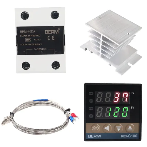 Vista 7 de Controlador de temperatura PID digital REX-C100 PID Termostato Controlador de temperatura Digital REX C100 con relé SSR 25DA K Sonda de termopar RKC
