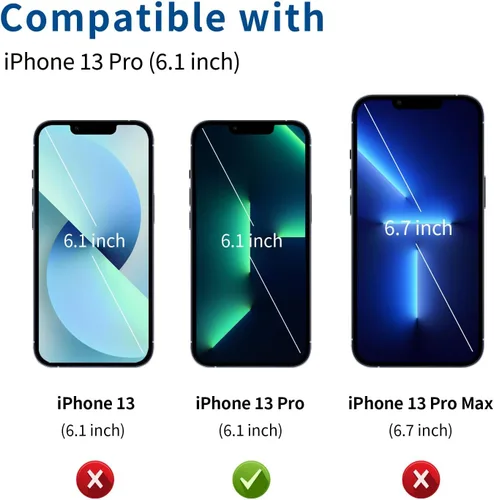 Vista 2 de ACANDYA Funda protectora transparente para iPhone 13 Pro con tarjetero de crédito, protección resistente, a prueba de golpes, antiarañazos