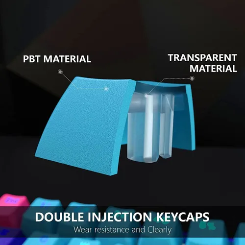 Vista 4 de BOYI Teclado mecánico para juegos 61 mini con cable intercambiable en caliente 60 RGB Cherry MX Switch PBT Teclas NKRO Programable Tipo-C
