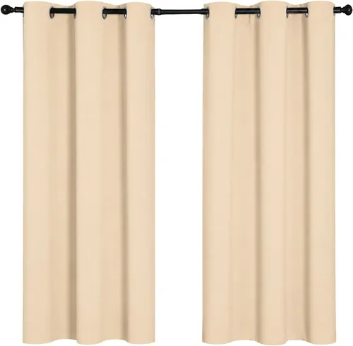 Vista 14 de Cortinas opacas para oscurecer la habitación, con aislamiento térmico, cortinas opacas con ojales para puertas y ventanas de poliéster