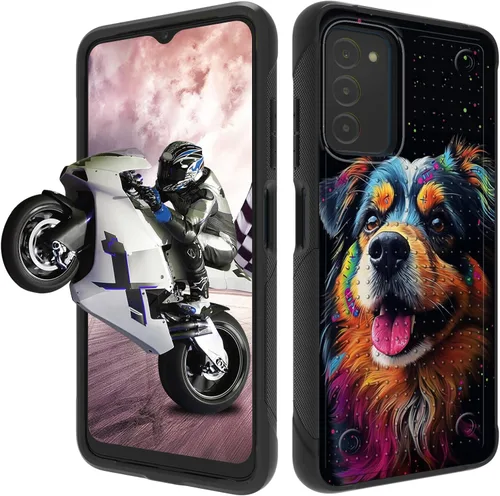 Vista 75 de Funda protectora resistente de doble capa para Samsung A14 5G (parte trasera con textura antideslizante), TPU suave a prueba de golpes, para Samsung