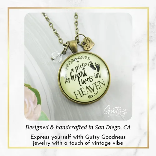 Vista 10 de Gutsy Goodness Miscarriage Necklace Comforting Sentimental Handmade Jewelry For Mom - Pendant, Message Card, Keepsake Gift Box