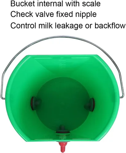 Vista 2 de Cucharón de alimentación de vaca, pezones múltiples, de plástico, 8L, de alta capacidad, para alimentación de leche de cordero, cubo de alimentación