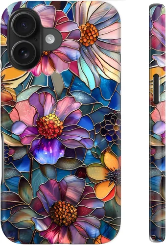 Vista 79 de Funda para iPhone 12 Mini, compatible con carga inalámbrica, protección de doble capa con elegante diseño de flores silvestres, silicona suave +