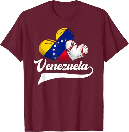 Vista 12 de Camiseta de béisbol venezolana con diseño de corazón y bandera de Venezuela, Negro