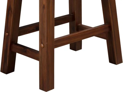 Vista 9 de Boraam Sonoma Taburete Alto Tipo Silla de Montar sin Respaldo para Comedor - Castaño con Acabado Cepillado - Juego de 2