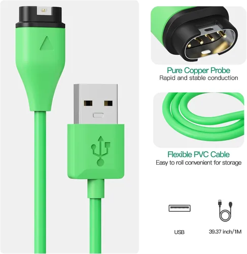 Vista 5 de AWINNER Compatible con el cable cargador de reloj Garmin (USB A - 1 unidad)