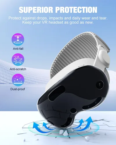 Vista 3 de MoKo Protective Cover Compatible with Vision Pro, Clear One-Piece TPU Case for Vision Pro VR Headset 2024 Accessories, Shockproof, Slim Fit