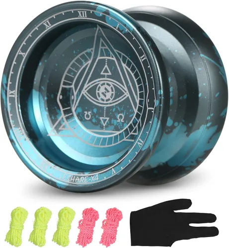 Vista 11 de Lixada Yoyo profesional de aluminio competitivo Yoyo Ball Yo Yo regalo con 5 cuerdas de repuesto y guante, ideal para principiantes y para trucos