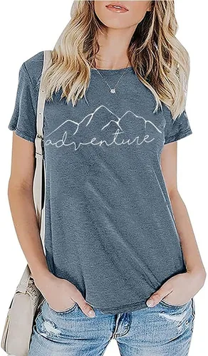 Vista 2 de Camiseta deportiva sin mangas para mujer, diseño de aventura de montaña, senderismo, campamento, divertida camiseta deportiva
