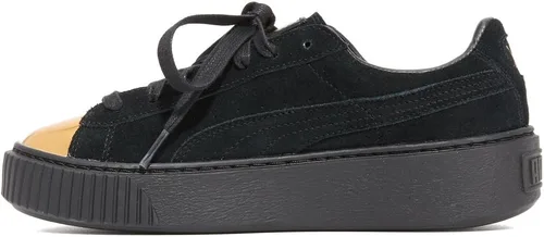 Vista 3 de PUMA zapatillas deportivas de moda doradas de gamuza con plataforma para mujer