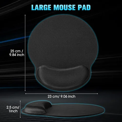 Vista 6 de Yunsailing Paquete de 8 alfombrillas ergonómicas para mouse con soporte para reposamuñecas, almohadilla de espuma viscoelástica de gel para mouse
