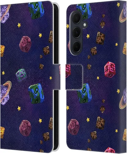 Vista 231 de Head Case Designs Officially Licensed Carla Morrow Colorful Space Dice Patterns Leather Wallet Case Compatible with Samsung Galaxy A07 4G