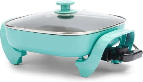 Vista 9 de GreenLife - Sartén eléctrica cuadrada de 12" 5QT, tapa de vidrio con ventilación, interior antiadherente de cerámica libre de PFAS, control