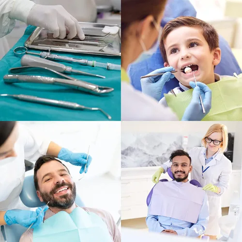 Vista 7 de Baberos dentales – Paquete de 500 baberos desechables para adultos de 3 capas para dentista, comer, tatuar – Hojas médicas impermeables de 13 x 18