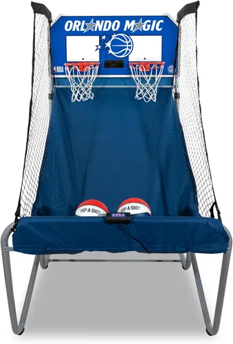 Vista 18 de Pop-A-Shot - Home Dual Shot Arcade Basketball Game with NBA Graphics l Sensor Scoring l 16 Game Modes l 7 Balls l Foldable Storage l for All NBA Fans