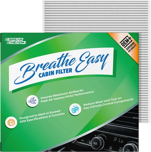 Vista 22 de Spearhead OEM+ Filtro de aire de cabina Particulate Breathe Easy Compatible con 2015-17 Chrysler 200, 2014-18 Cherokee como OEM Proporciona