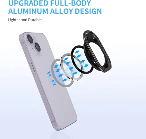 Vista 2 de Soporte magnético para anillo de teléfono, agarre extraíble y soporte para MagSafe