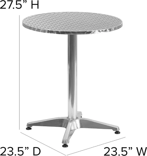 Vista 3 de Mesa circular de aluminio con base para interiores y exteriores, Multicolor