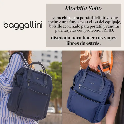 Vista 2 de Baggallini Mochila Soho para mujer, Negro, talla única