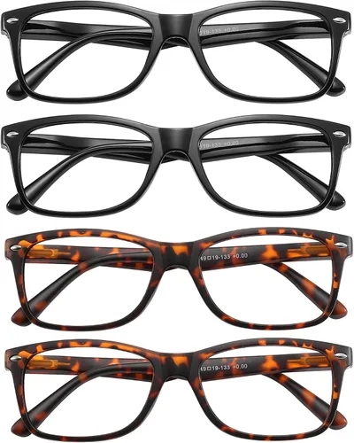 Vista 2 de Przene Gafas de lectura para hombres y mujeres, con bloqueo de luz azul, bisagras de resorte, paquete de estilo ligero