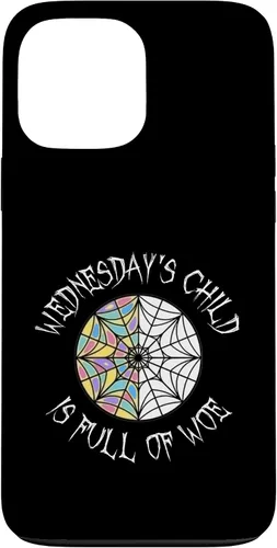 Vista 24 de Wednesday's Child Full of Woe - Carcasa redonda para iPhone 16