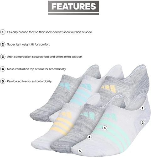 Vista 2 de adidas Calcetines atléticos para mujer 6