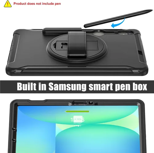 Vista 6 de Junfire Funda protectora para Galaxy Tab S10 Lite/S10 FE/S9 FE 5G/S9 con soporte para lápiz capacitivo, Samsung Tab 10.9"/ 11" a prueba de golpes