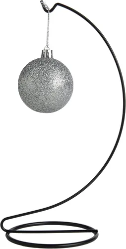 Vista 3 de Creative Hobbies Soporte Colgador Porta Adornos Chapado en Negro de 10 Pulgadas de Alto para Exhibir Adornos de Navidad, Terrarios de Vidrio, Etc.