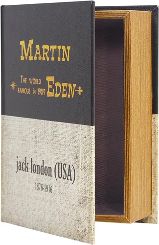 Vista 24 de PACOLO Cajas de libros decorativas, cubierta de madera sintética para almacenamiento oculto de joyas, dinero y efectivo (Avión)