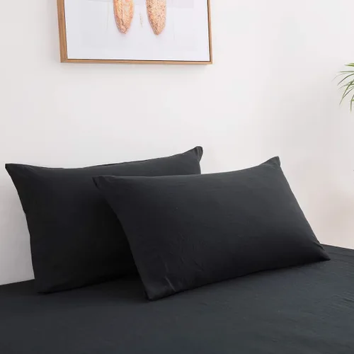 Vista 3 de Lanest Housing - Juego de sábanas tamaño individual XL, 2400 hilos, sábanas de microfibra suaves de bolsillo profundo, sábanas para dormitorios Negro