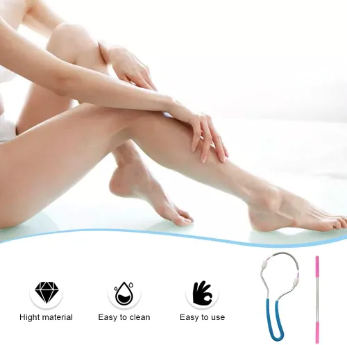 Vista 6 de Paquete de 4 depiladoras faciales para mujeres, removedor de vello facial con mango, depiladora de primavera para hombres, herramienta de belleza